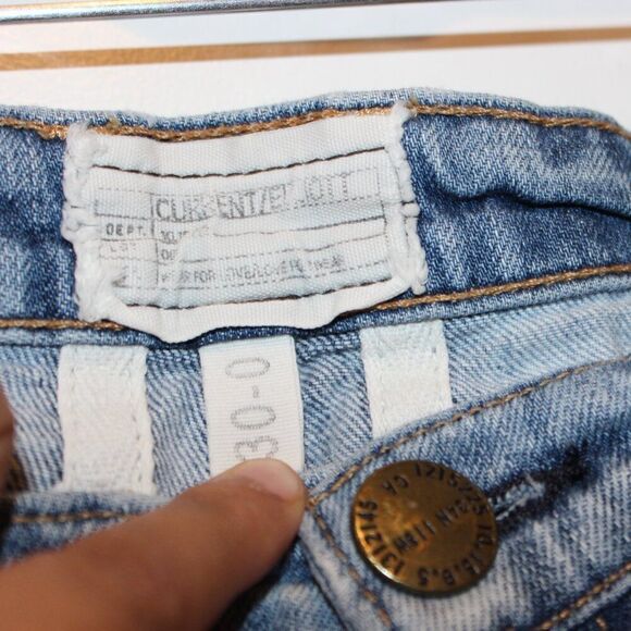 CURRENT/ELLIOTT The Stilletto Shipwreck Destroy Mid-Rise Jeans Size 30 - Picture 6 of 12